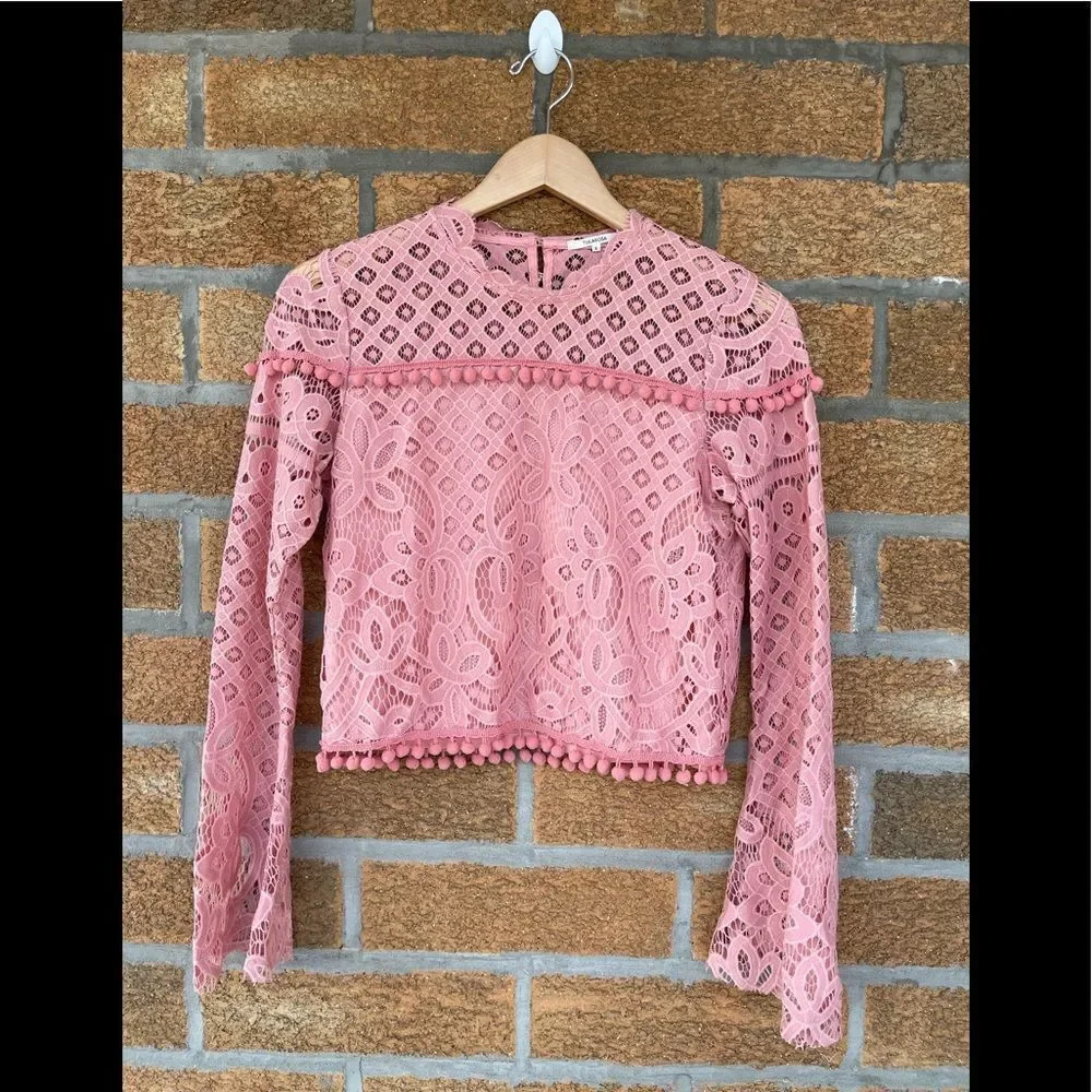 Tularosa Holly top long sleeve lace blouse small